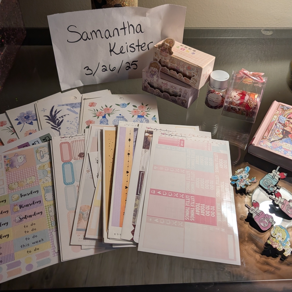 Planner Destash Scrapbook Washi Stickers Pins Stationary Kawaii Glitter
